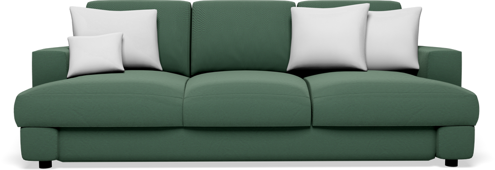 Green Couch with Pillows